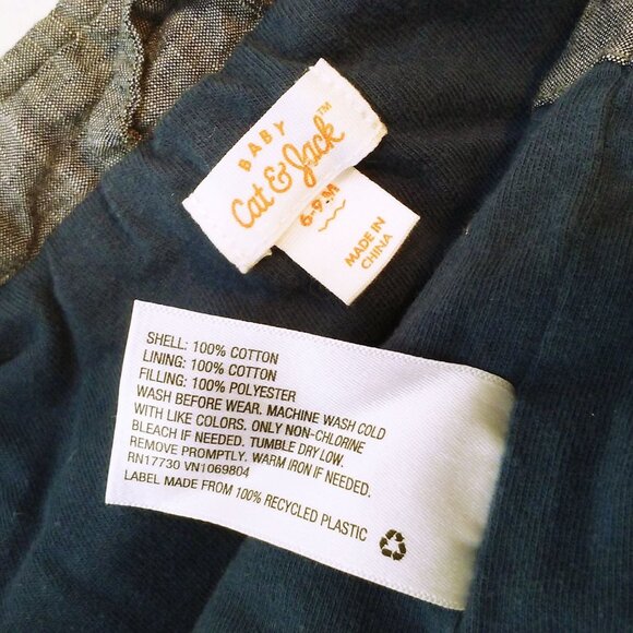 Modern 2016 Cat & Jack Puffer Vest Unisex Boy Baby(6-9mos) Snap Front Navy Grey - Picture 7 of 8